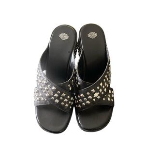 Harley-Davidson Black Studded Sandals